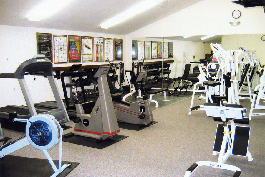 A spacious exercise room at VRI's Pend Oreille Shores Resort in Hope, Idaho.